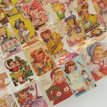 100 Buc Epocă Carte Cu Poze Galerie Serie De Pliere Memo Pad Scrapbooking Jurnalul Material Hârtie De Luare De Card Kawaii Papetărie