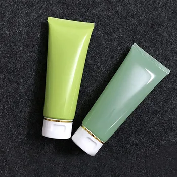 100ml verde tub moale pentru curățarea ser/crema/gel demachiant/ tub cu unt/lapte demachiant de îngrijire a pielii cosmetice de ambalare