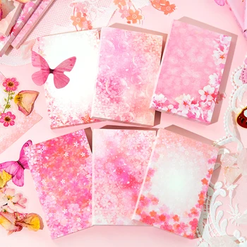 100Pieces Memo Carte de Primăvară Sakura Floare de Epocă Literară Fundal Decorare Materiale Hârtie de Scris Tampoane de Scrapbooking