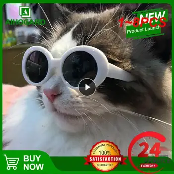 1~8PCS 4Colors Rece Produse pentru animale de Companie Pisica Rotund ochelari de Soare Reflexia Ochilor purtați ochelari Pentru caini Mici animale de Companie Pisica Poze Recuzita Accesorii