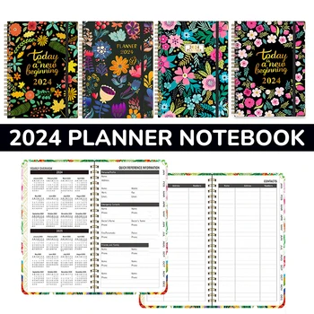 2024 A5 Engleză Planificator Spirală Notebook Planificator Program Jurnal De Student Papetărie, Rechizite De Birou