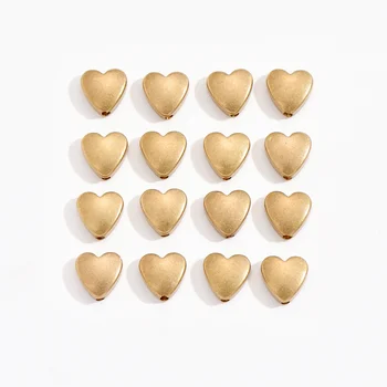 30 bucăți/ambalaj original alamă perforat inima curbate șirag de mărgele pandantiv DIY fermecător accesorii bijuterii
