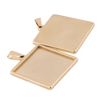 5pcs din Oțel Inoxidabil se Potrivesc Cabochon 25mm Setări de Bază Bezel Placat cu Aur Pandantiv Tăvi Pentru Colier Jwelry Face