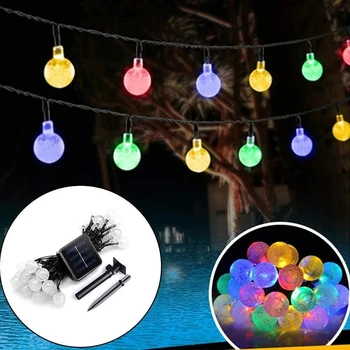 8 Moduri de Lumina Solara Crystal Ball 5M/7M/12M/ LED Șir de Lumini Lumini de Basm Ghirlande Pentru Petrecere de Craciun Decor în aer liber 021