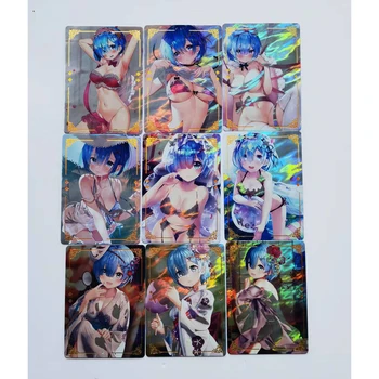 9Pcs/set Rem Serie Flash Card ACG Lenjerie Uniformă Anime Clasic Joc de Colectare de Cărți Diy Cadou Jucarii