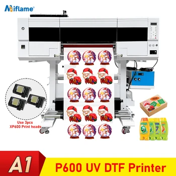 A1 UV DTF 2 in 1 Autocolant Imprimanta cu 3pcs XP600 Capetele de Imprimare UV DTF Mașină de Imprimare Multifuncțional Relief UV, Autocolant Printer