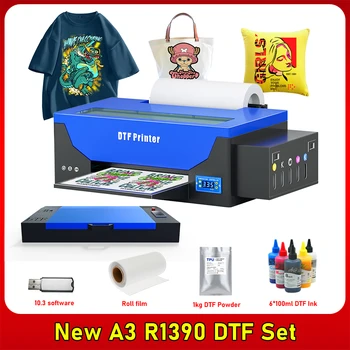A3 DTF Imprimanta cu Cuptor Purificator de Aer pentru Toate Tesatura Transfer Direct de Film A3 DTF Printer R1390 DTF T Shirt de Imprimare Mașină