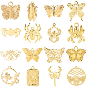 Aur Culoare Hollow Insecte Fluture Greier Albine Farmecele pentru a Face Bijuterii Furnituri Handmade Colier Pandantiv Cercei Accesorii