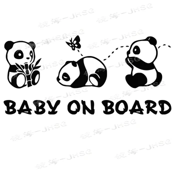 Autocolant Auto Panda Drăguț Desene Animate Parbriz Spate Decor Impermeabil Masina Copil De Avertizare Autocolant - Suporta Personalizare