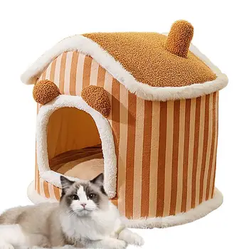 Cald Pisica Pat Adânc Somn Confortabil Ierni Cat Paturi Calde, Perne Mobilier Canapea Coș Paturi pentru Câini de talie Mică Pisica Accesorii
