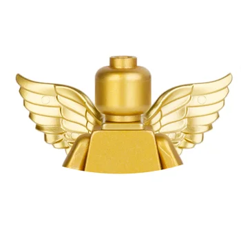 Chrome Aur Mister D-Omul de Aur Placare Strălucitoare Aripă de Înger Construirea de Blocuri de Caramida Om Tot corpul Mini figurina Jucarie