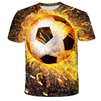 Copii Vara de Fotbal Sport Fotbal 3d Print T Shirt echipajul Gât T-shirt Fată Băiat Unisex Vrac Sport, Îmbrăcăminte pentru Copii