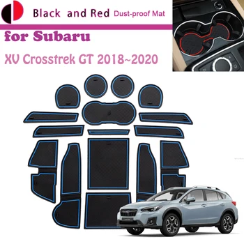 Covoraș din cauciuc Ușa Canelură pentru Subaru XV Crosstrek GT 2018~2020 2019 Cushio Poarta Slot de Stocare Coaster Praf-dovada Mașină Sticke Pad Auto