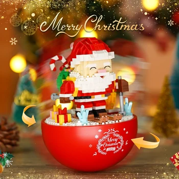 Creative Moș Crăciun Pahar Model Micro Bloc De Crăciun Ciorap Cadou Grămezi De Asamblare Puzzle Caramida Jucarii Pentru Copii, Cadouri De Craciun