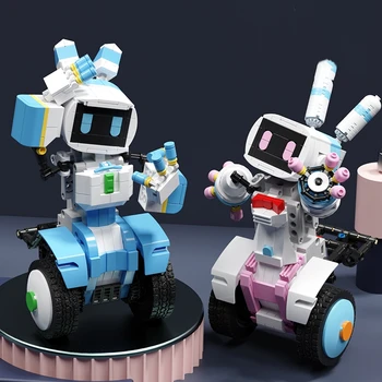 Drăguț Albastru Roz Roboți Blocuri Set de Cărămizi DIY APLICAȚIE de Programare de Control Jucarii Educative pentru Copii pentru Băieți și Fete pentru Copii Cadouri