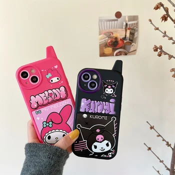 Drăguț Sanrio Roz Melodie Violet Kuromi Cazuri de Telefon Pentru iPhone 15 14 13 12 11 Pro Max All Inclusive de Telefon Femei Caz