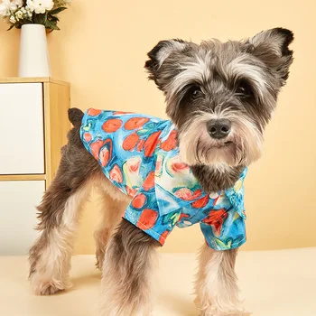Haine De Câine Tricou Colorat Pictura Floare De Imprimare Cat De Îmbrăcăminte