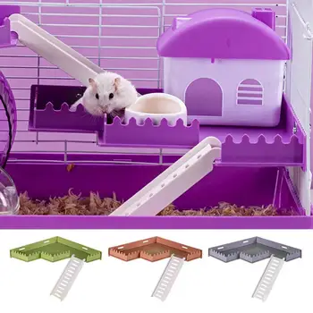 Hamster Platforma Cu Scara Juca Sport Sta Platformă Pentru Cuști, Animale De Jucărie Pentru Sănătatea Fizică Și Mentală Pentru Gerbili, Hamsteri