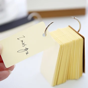 Hârtie Kraft Liant Inel Ușor Flip Carduri Flash Studiu Tampoane Memo DIY Papetărie