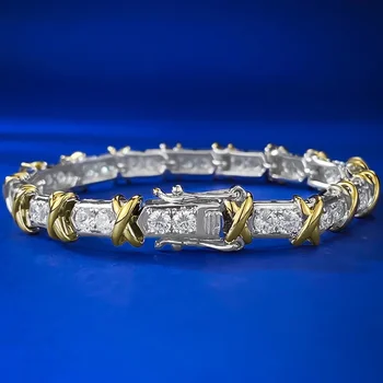 Infinity Moissanite Diamant brățară Brățară 100% Reale Argint 925 Nunta Bratari pentru Femei Barbati Promit Petrecere Bijuterii