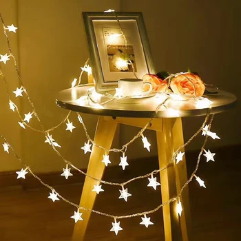LED Star Șir de Lumini de Crăciun ghirlandă cu LED-uri Baterie Solară Șir LED Lumini de Basm pentru interior Nuntă în aer liber Decorative