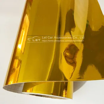 Mare stretchable oglindă de aur Oglinzi Cromate flexibil, Folie de Vinil Foaie Rola de Film Autocolant Auto Foaia