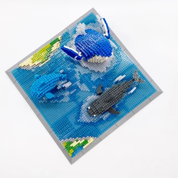 Mini Diamond Blocuri Caramizi de constructie Jucarii pentru Copii de Rechin, Delfin, Balena de Gheata Mare Râu Model Lumea Animală fără Cutie