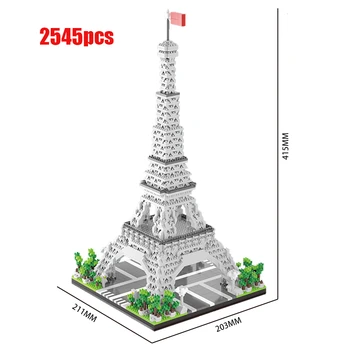 MOC Faimosul Creator de Arhitectură Turnuri Eiffel Micro Construirea de Blocuri de Diamant Model de Oraș Street View Cărămizi Jucarii si cadouri