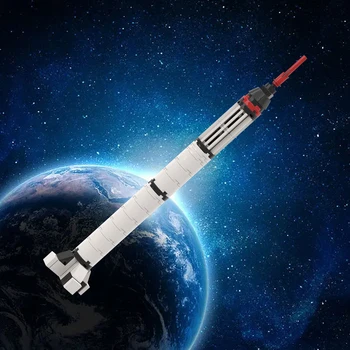 MOC Mercur Redstone [1:110 scară] Rachetă Model Cărămizi Lansator de Rachete Spațiale Univers Aerospațială Bloc de Aniversare pentru Copii Jucarie