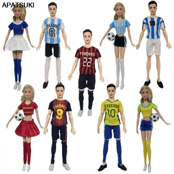 Moda De Fotbal, Jucător De Fotbal Iubitor De Sport Poarte Haine Pentru Papusa Barbie Camasa Si Fusta, Pantaloni Scurți Și Șosete 1/6 Papusa Accesorii