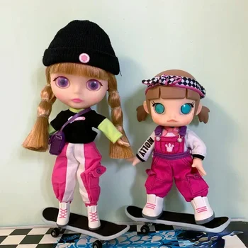 Nou Set Molly Blyth Patinaj BJD Papusa Skateboard Alunecare Anime Papusa Organism Comun Jucării Fata Cadou Personalizat de Acțiune Figura