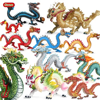 Oenux Original Clasic Sălbatic Dragon Chinezesc Dinozauri Figurine Animale Model din PVC de Înaltă Calitate de Colectare de Jucării pentru Copii Cadouri