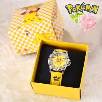 Pokemon Pikachu silicon cuarț încheietura mîinii ceas pentru copii desene animate Figura băieți fată ceas de cadouri jucarii de cadouri de Craciun cu Cutie