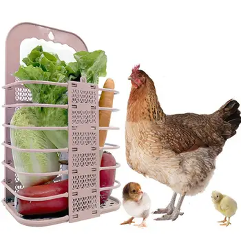 Păsări De Curte Pui În Coșul De Legume Pliere Veggie Agățat Alimentator Distractiv De Căutare A Hranei Coș Pentru Porumbel Pui Cocoș Găină