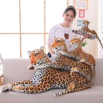 Realiste, Tigru, Leopard Jucării De Pluș Umplute Moale Animale Sălbatice Simulare Tigru Alb Jaguar Papusa Copii Copii Cadouri