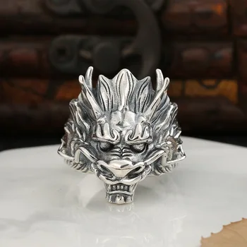 Retro Pofta Dragon Ring Pentru Bărbați Bijuterii Personalitate Dominatoare Regele Dragon Deschide Inelul De Sex Masculin Deget Accesorii