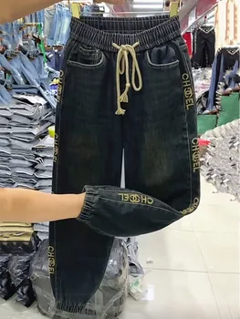 Streetwear Largi De Catifea Îngroșa Cald Blugi Femei Pantaloni Din Denim Cu Talie Înaltă Y2k Epocă Spălat Pantaloni 2023 Iarna