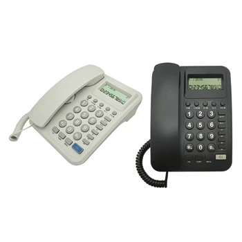 Telefon cu fir, Telefon Fix Telefon Desktop pentru Acasa/Hotel/Birouri cu sisteme Automate de Apel de Afișare Dublă FSK/DTMF Sistem