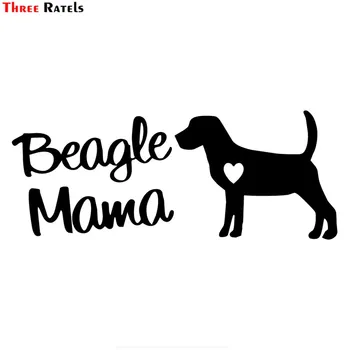 Trei Ratels FD137 Beagle Mama Decal Autocolant pentru Geam de Mașină