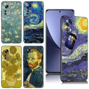Van Gogh Starry Sky Art Caz de Telefon Pentru Xiaomi Mi SE 8 9 10 10T 11 12 13 Lite 9T 11T 12S 12T 13T Pro 5G 11i 12X Capac Negru