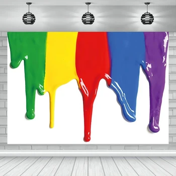 Vopsea Splash Petrecere de Fundal Colorate de Fotografie de Artă Fundal Abstract Ulei Photo Booth Props Banner Ziua de nastere Consumabile 5x3ft